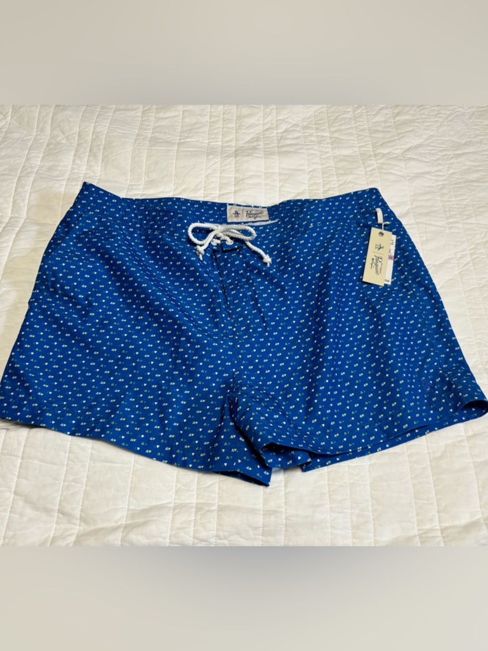 NWT Original Penguin Swim Trunks 38 Turkish Sea Blue